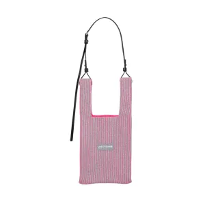 KYOTO METALLIC MARKET BAG SMALL / SILVER x NEON PINK