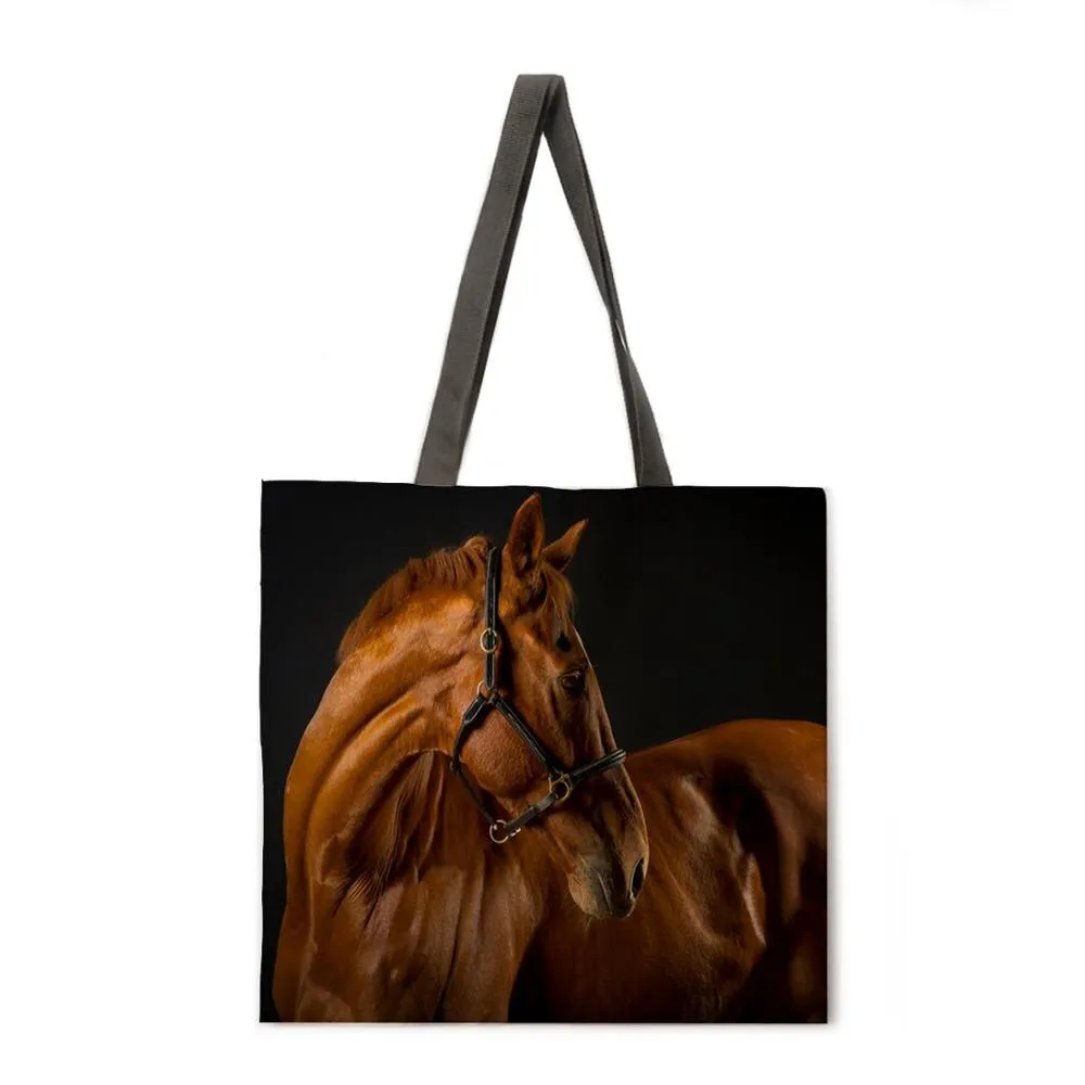 Ladies Shoulder Bags Mercedes-Benz Steeds Tote Bags Foldable Shopping Bags Reusable Beach Bags Flax Tote Bags Casual Tote Bags