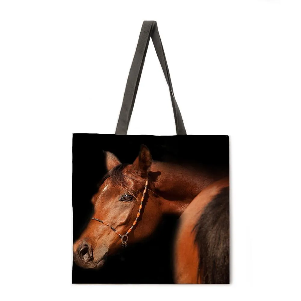 Ladies Shoulder Bags Mercedes-Benz Steeds Tote Bags Foldable Shopping Bags Reusable Beach Bags Flax Tote Bags Casual Tote Bags
