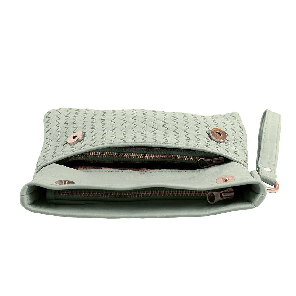 Luna Weave Clutch | Mint