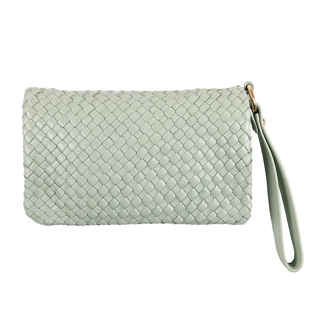 Luna Weave Clutch | Mint