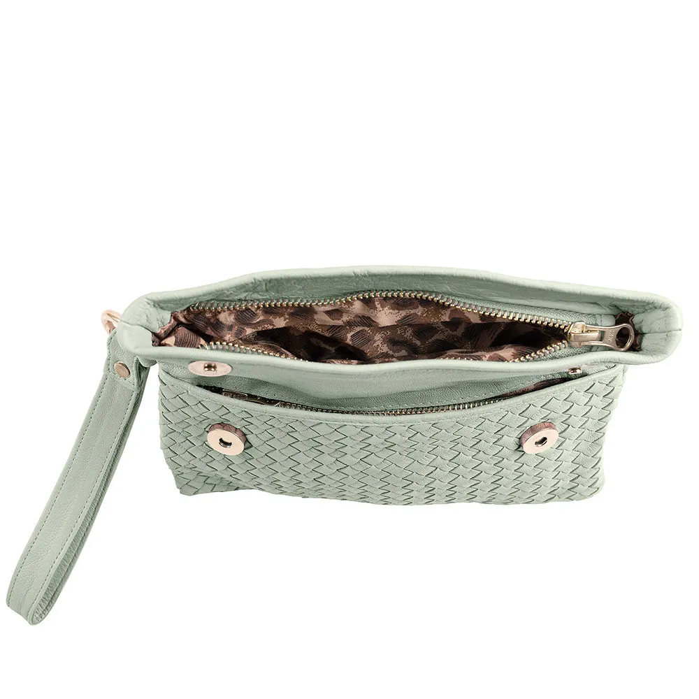 Luna Weave Clutch | Mint