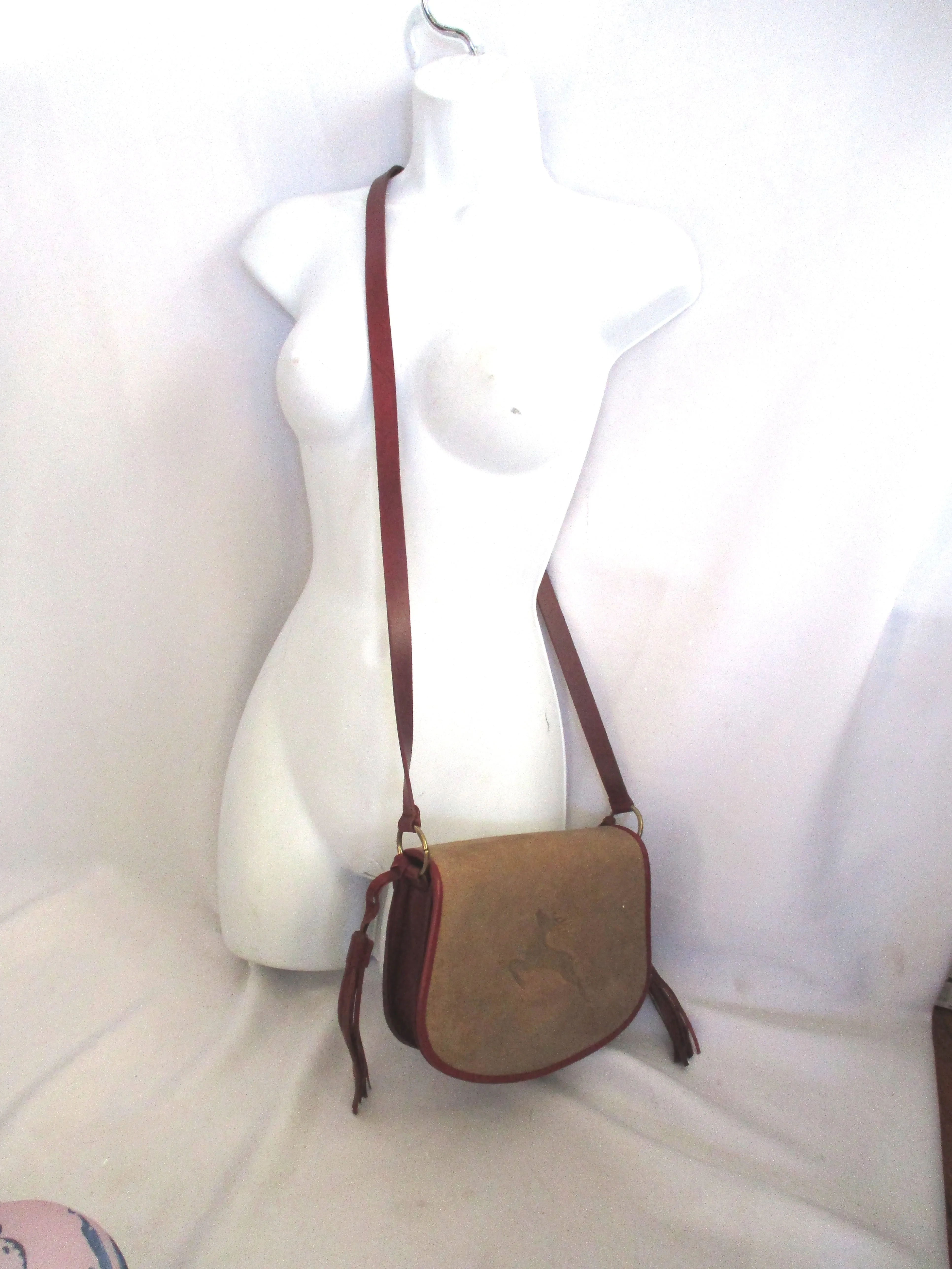 NEW TOPFER Leather Crossbody Bag BUCK BROWN Purse Box Flap SALZBURG