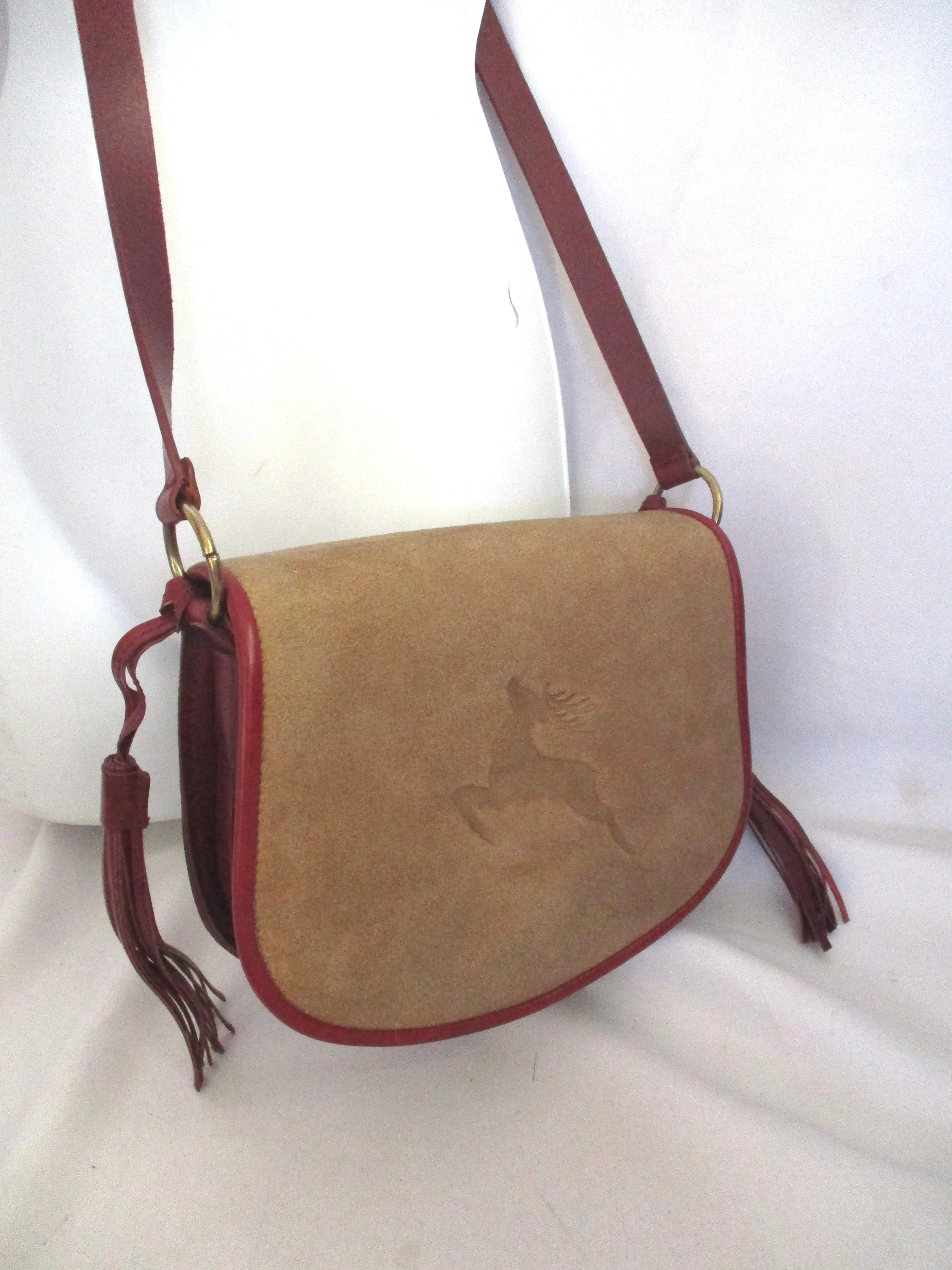 NEW TOPFER Leather Crossbody Bag BUCK BROWN Purse Box Flap SALZBURG