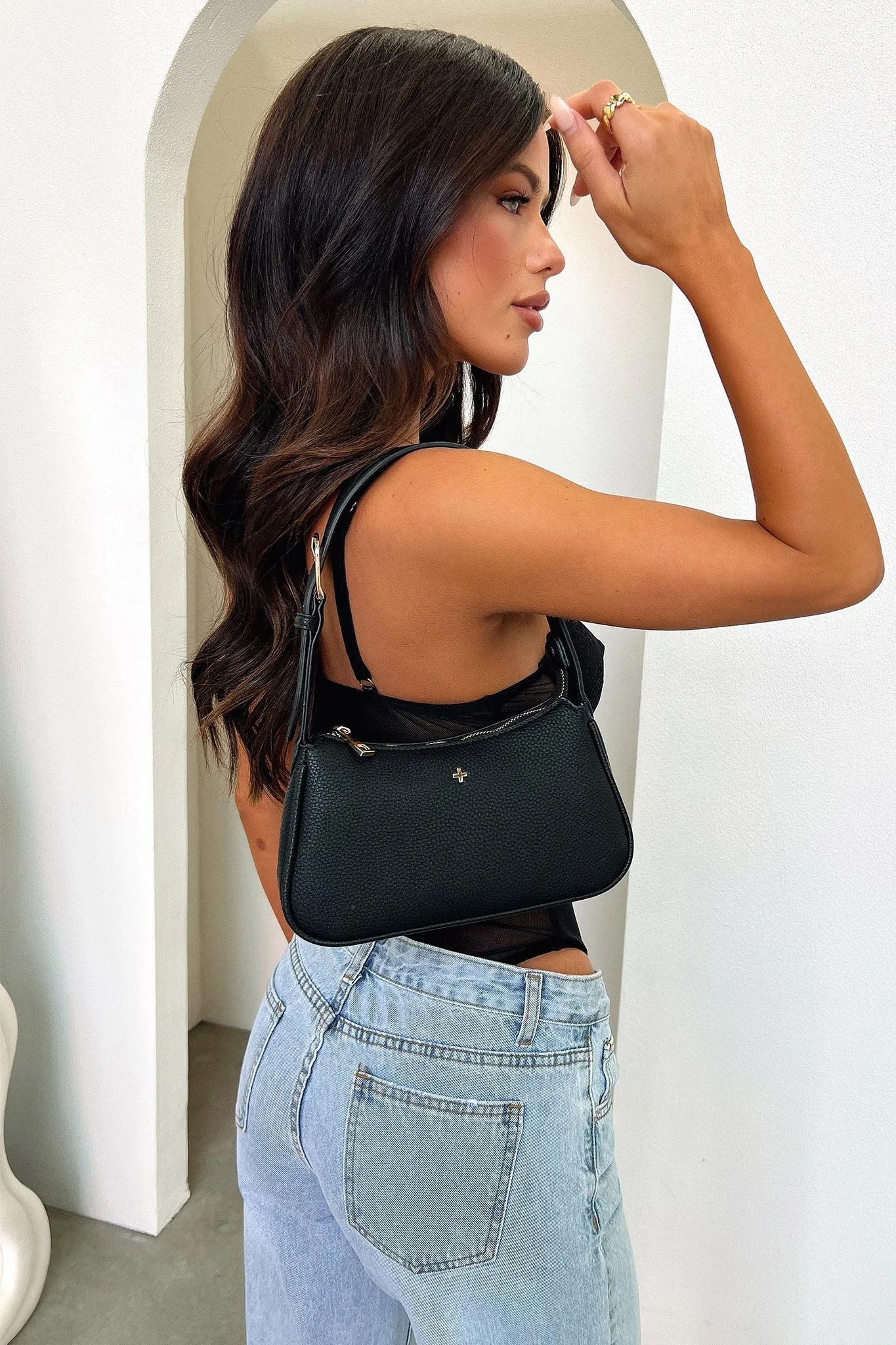 Peta   Jain Gabi Small Shoulder Bag - Black/Gold