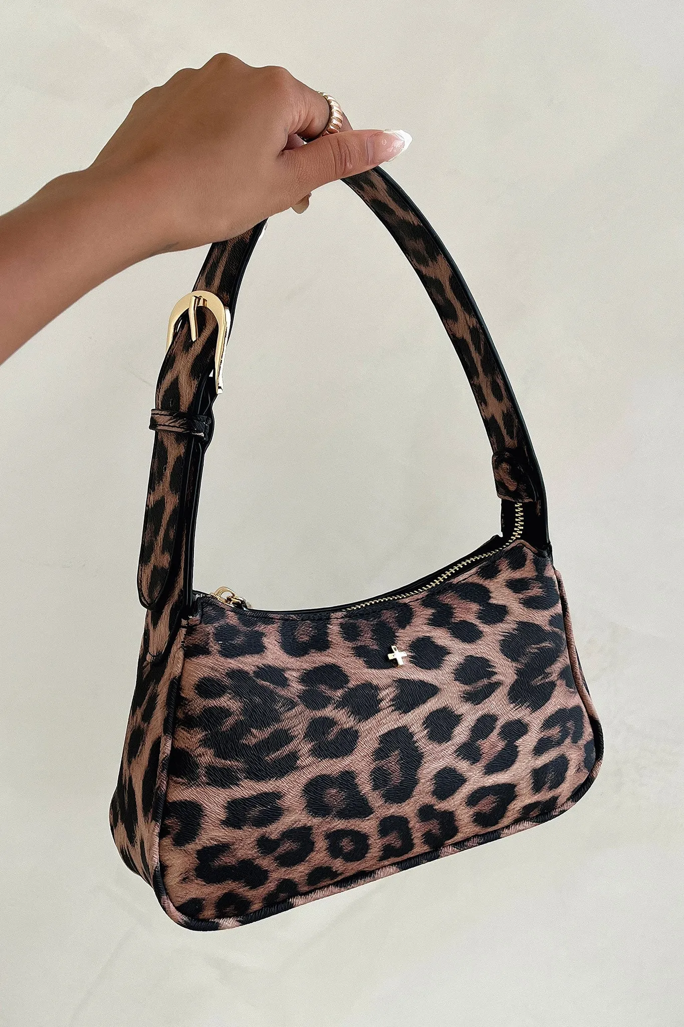 Peta   Jain Gabi Small Shoulder Bag - Leopard/Gold