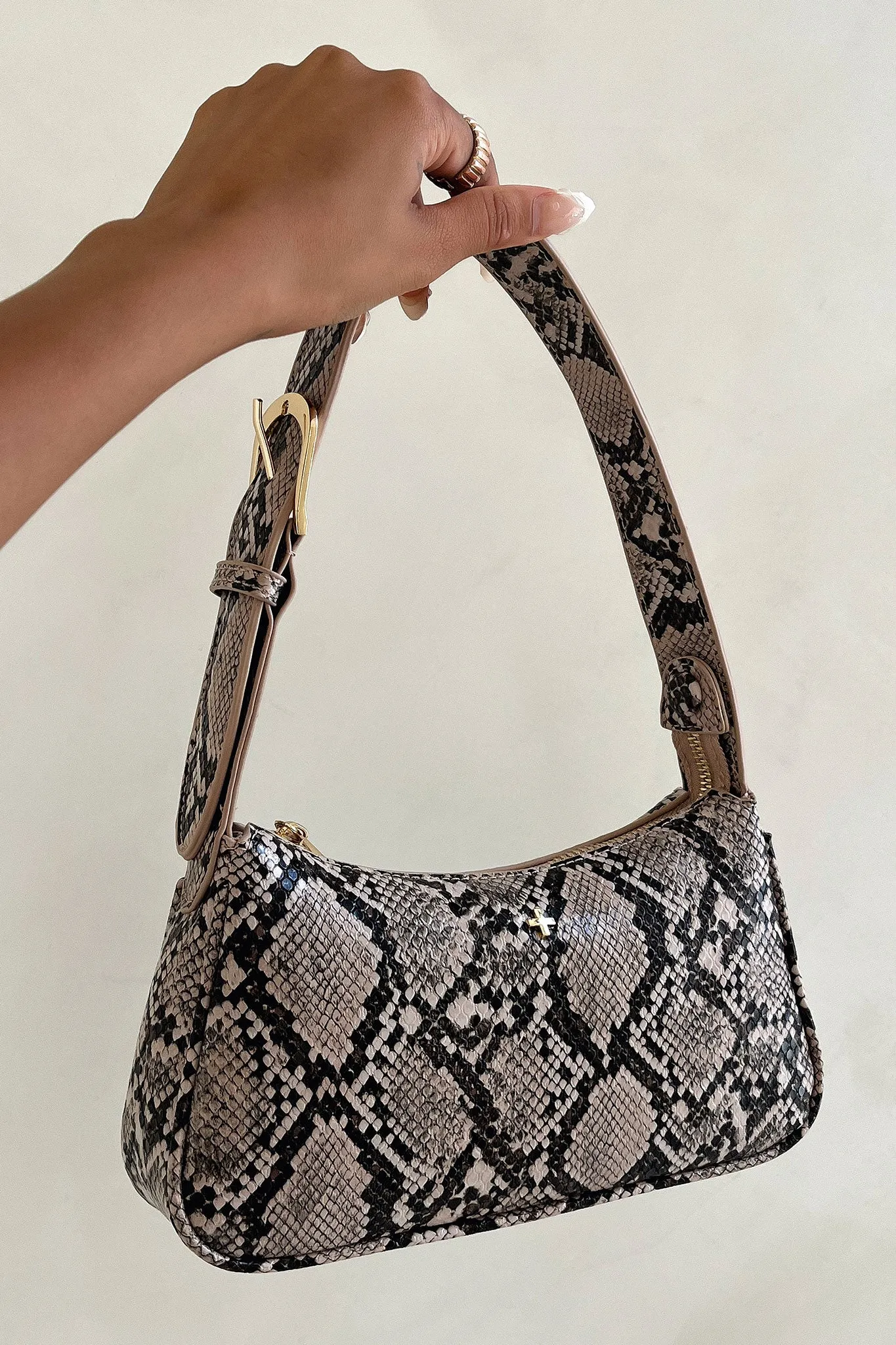 Peta   Jain Gabi Small Shoulder Bag - Snake/Gold