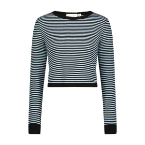 Polkadot SAILOR STRIPE NELL CROP SLOUCHY Black/Ocean Blue