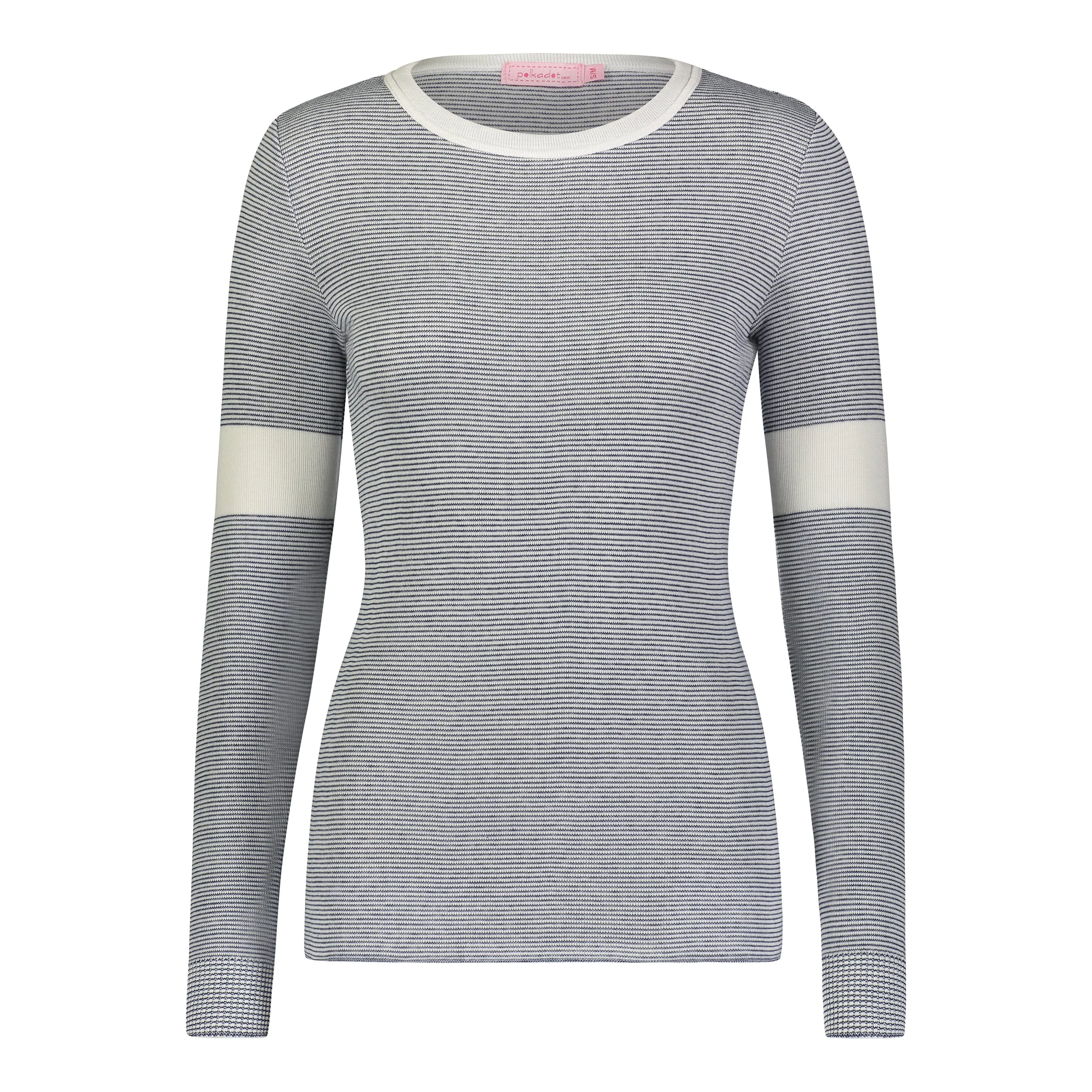 Polkadot SOPHIA SLOUCHY Crew LS Navy Skinny Stripe -Restocked