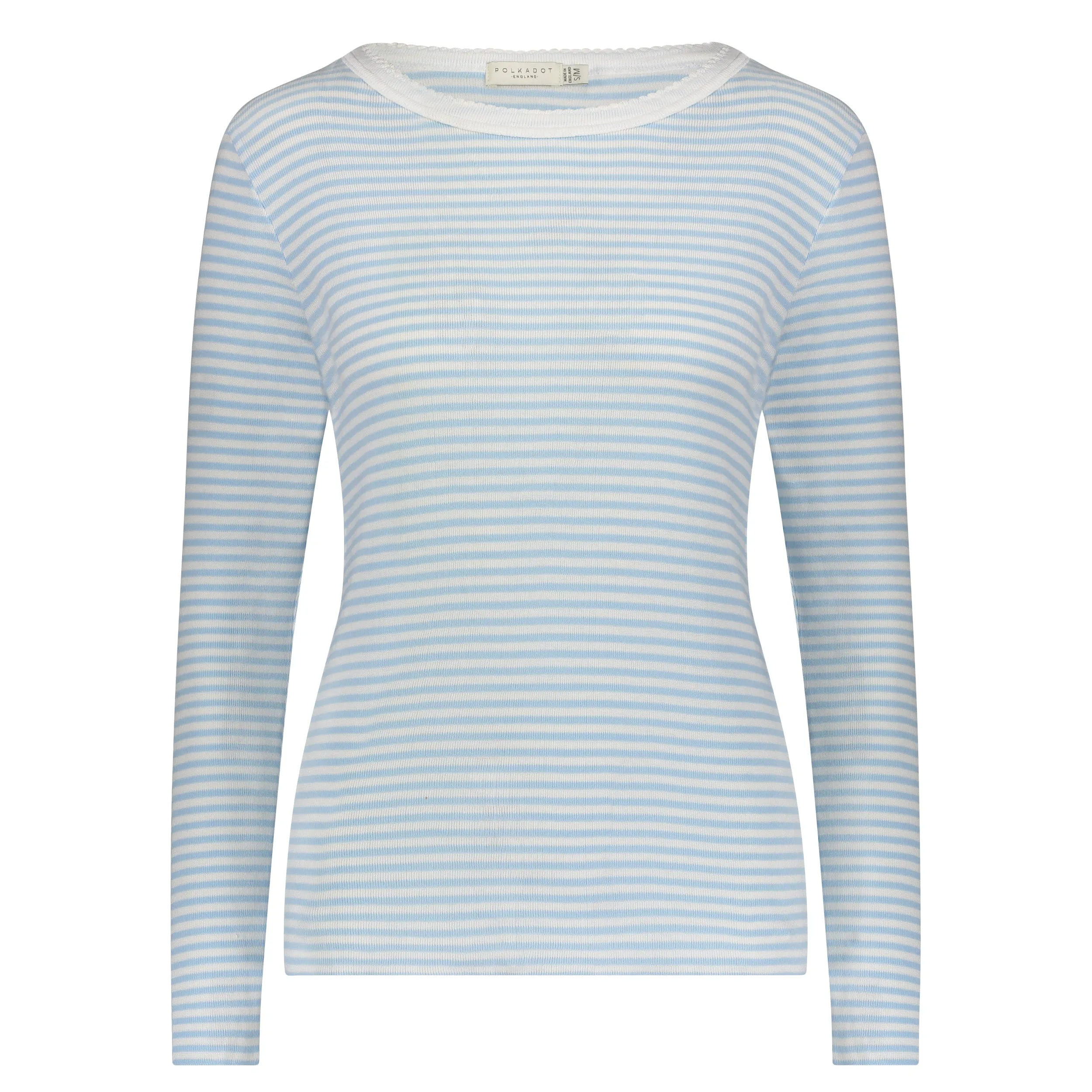 Polkadot STRIPE RACHEL SLOUCHY Crew LS Ocean Blue Sailor Stripe