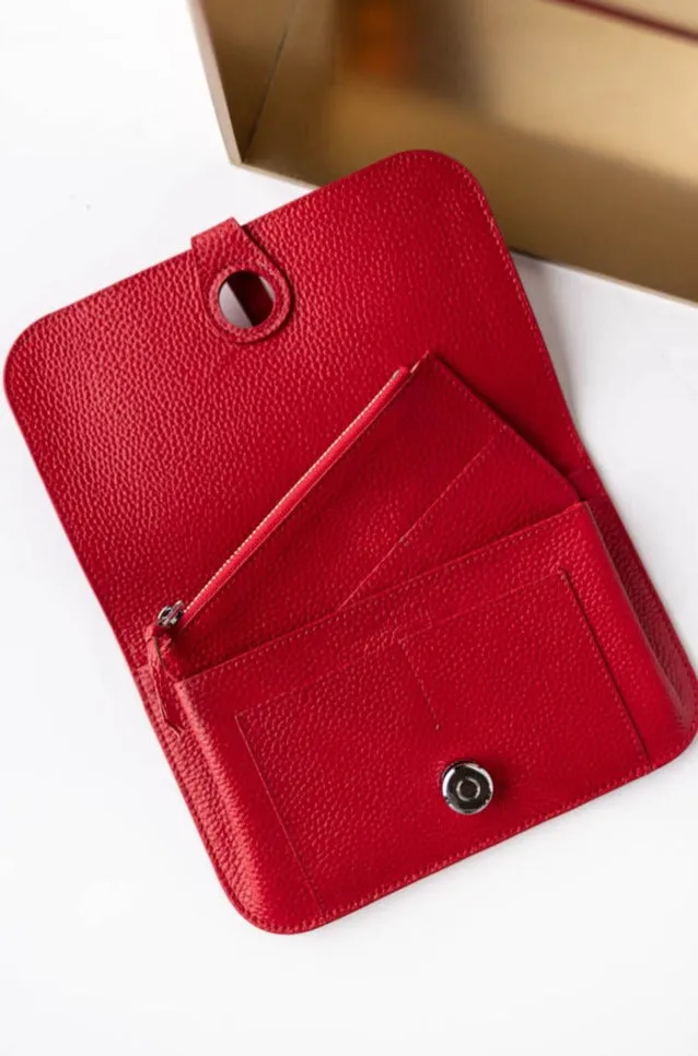 Portfolio Clutch Wallet, Red