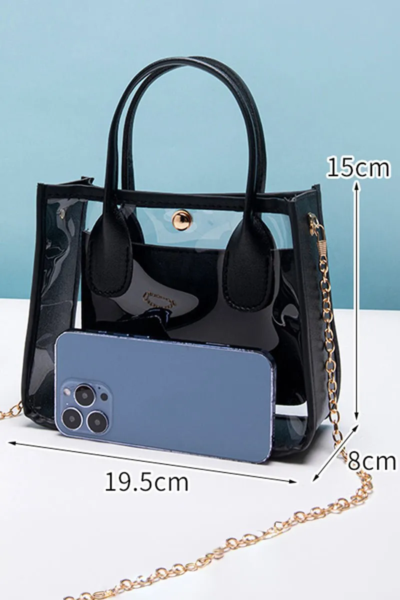 PREORDER! ETA 3/01 Becca Black Trim Clear Bag **SHIPPING EXPECTED TO BEGIN ON DATE 3/01**