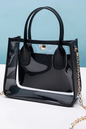 PREORDER! ETA 3/01 Becca Black Trim Clear Bag **SHIPPING EXPECTED TO BEGIN ON DATE 3/01**