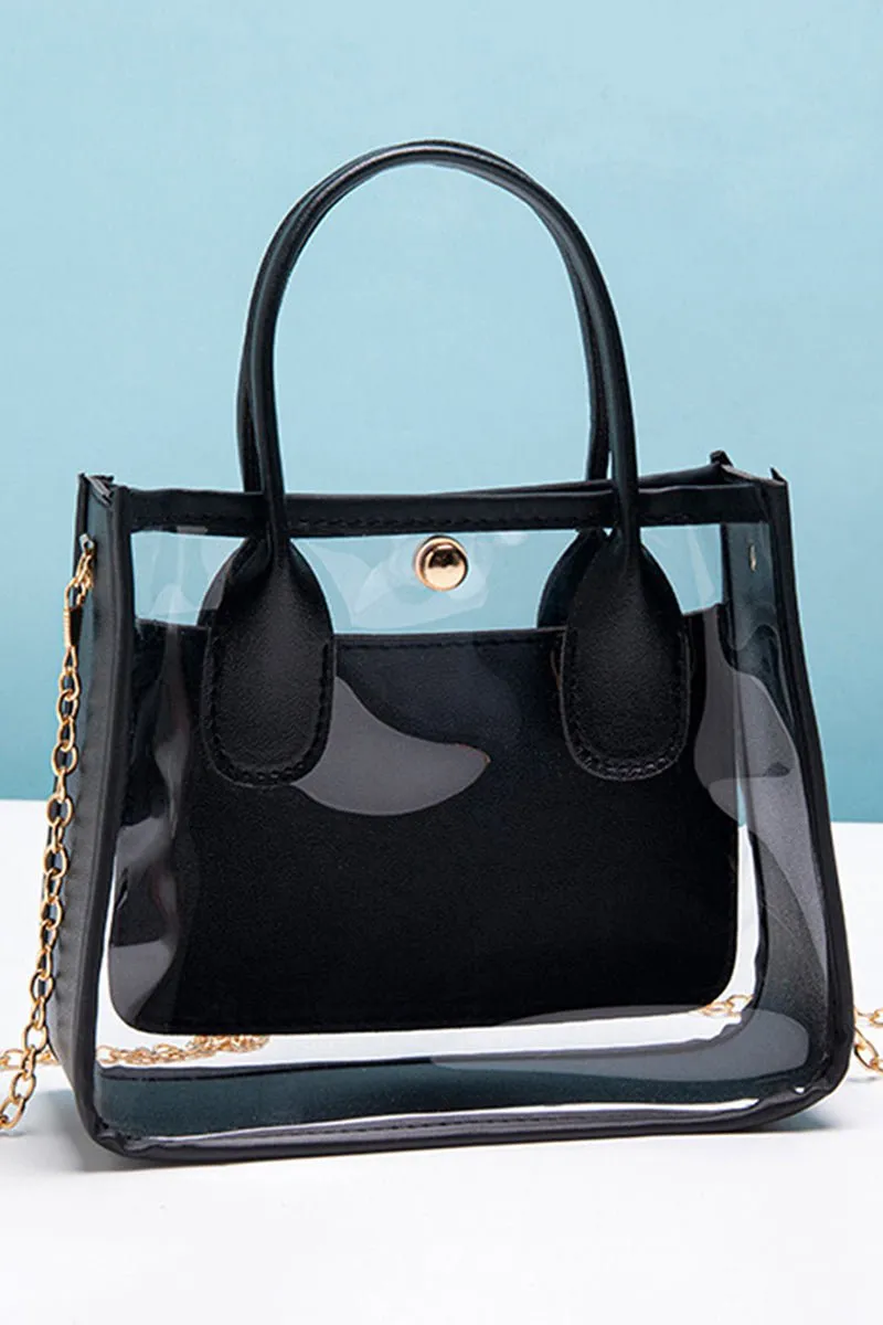 PREORDER! ETA 3/01 Becca Black Trim Clear Bag **SHIPPING EXPECTED TO BEGIN ON DATE 3/01**