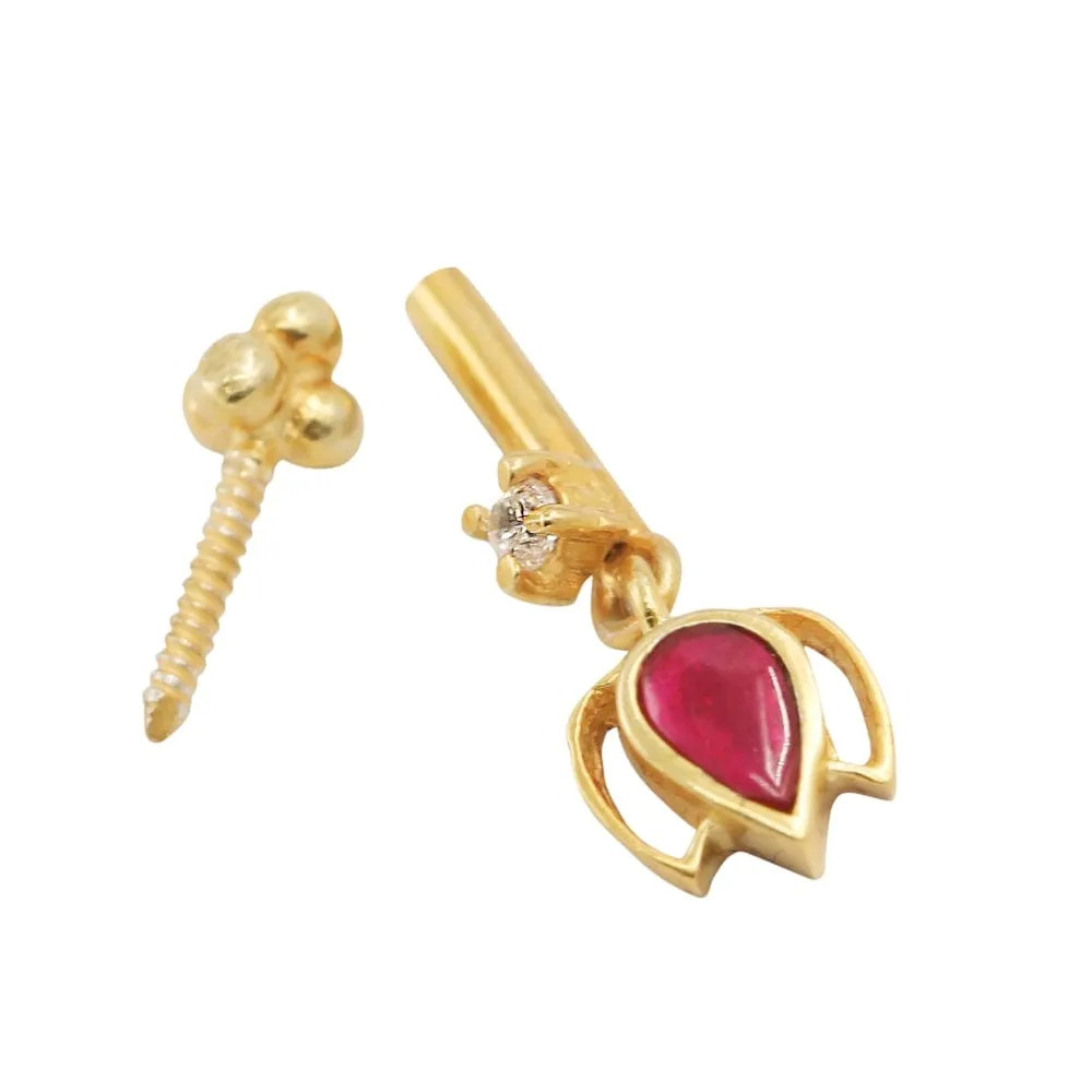Pure 92.5 Sterling Silver Lotus Bugadi (Pierced)