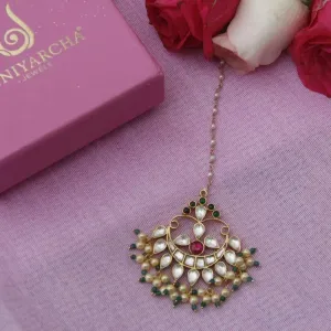 Silver Jadau Maangtikka