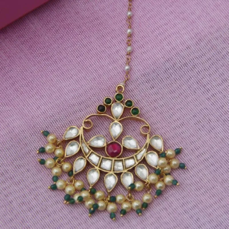 Silver Jadau Maangtikka