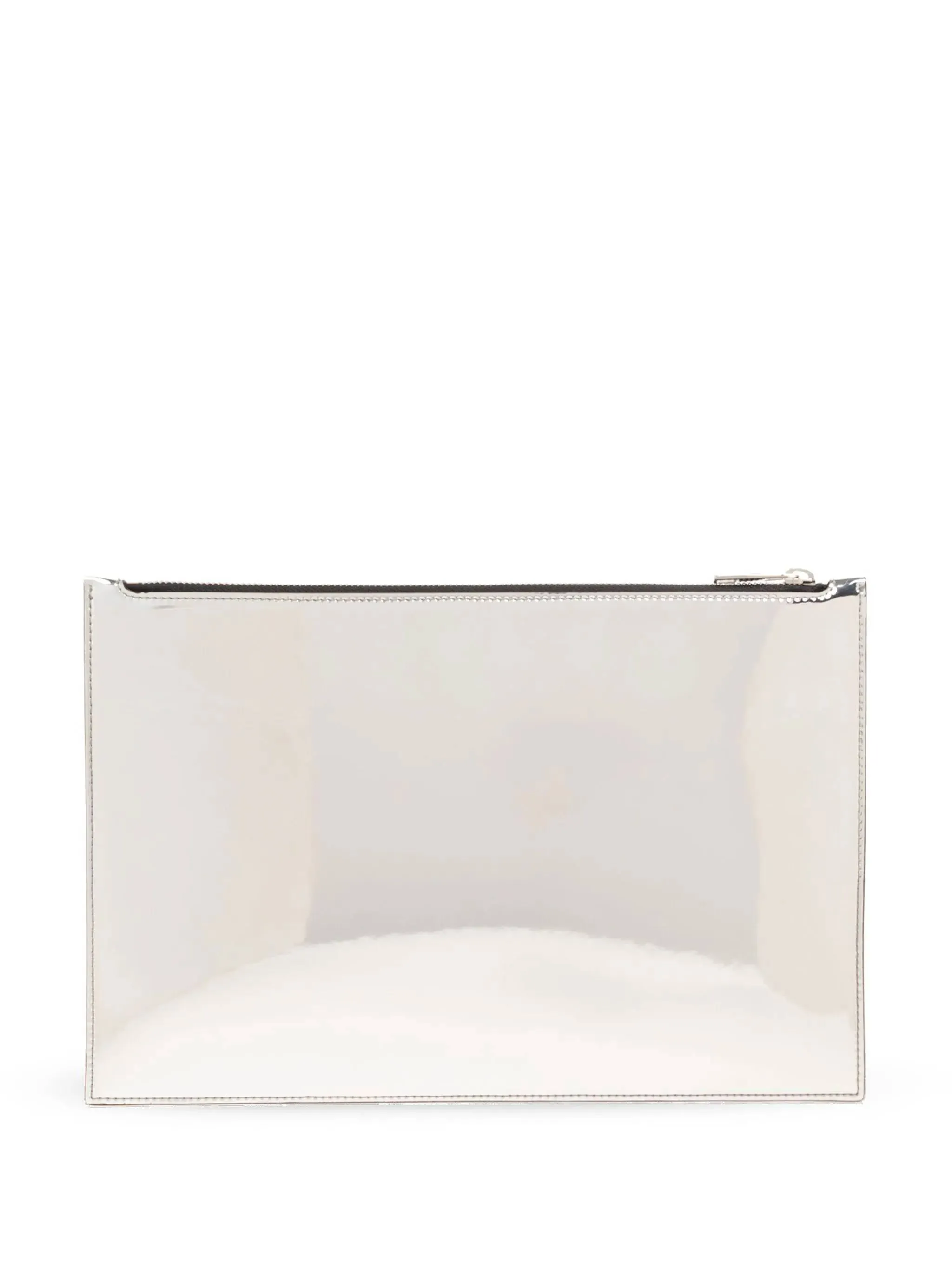 Silver Metallic Logo Print Bag