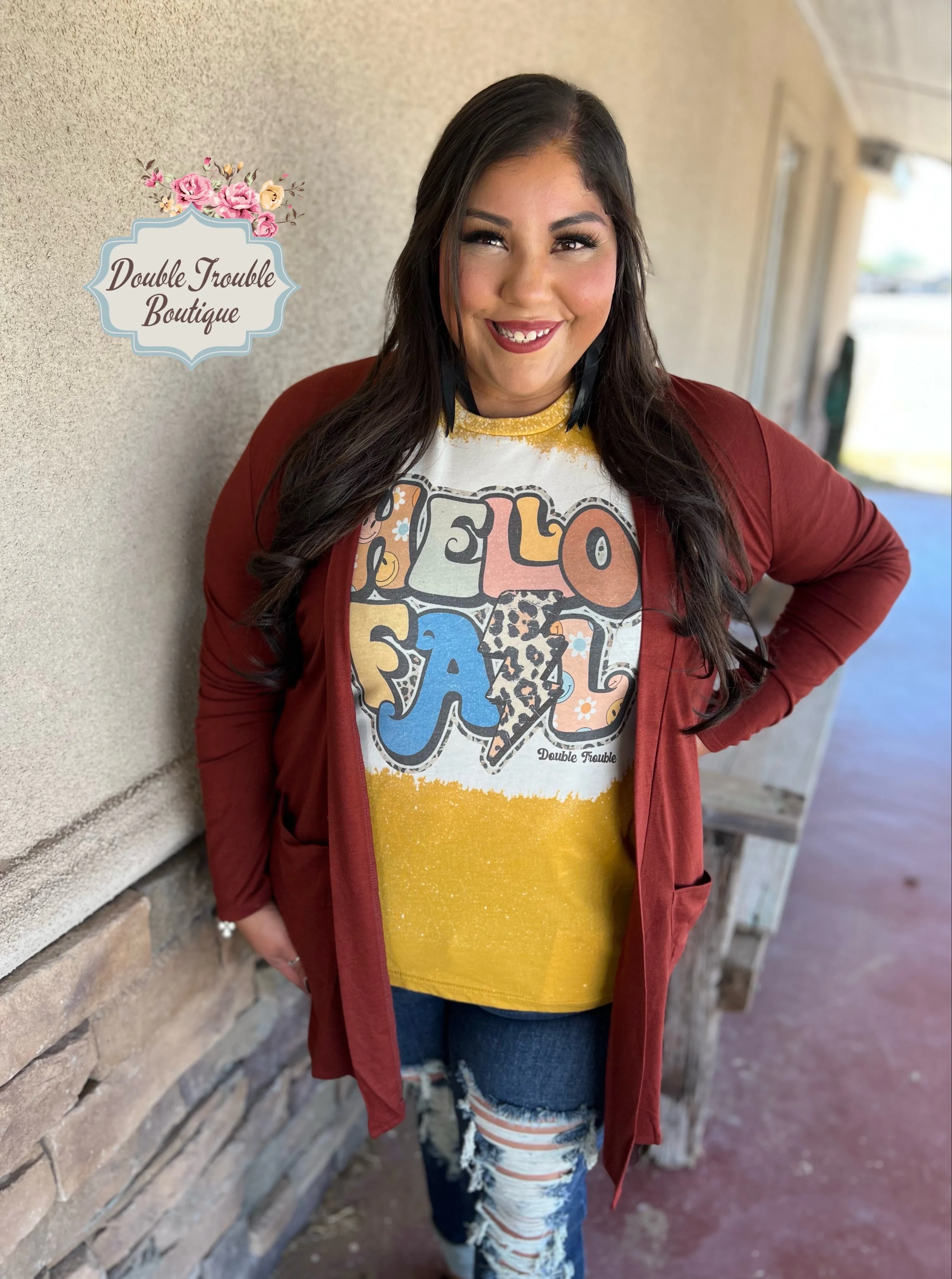 SLOUCHY CARDI - BRICK