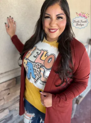 SLOUCHY CARDI - BRICK
