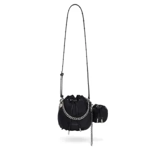 SMALL ORGANZA DUMPLING BAG / BLACK