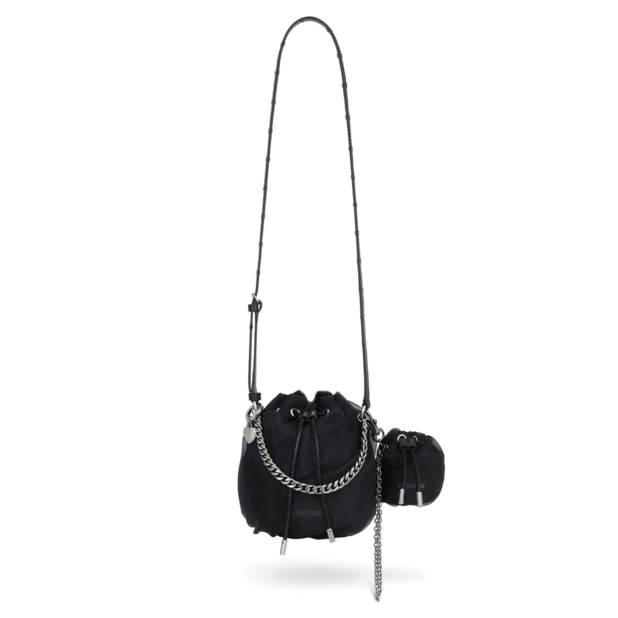 SMALL ORGANZA DUMPLING BAG / BLACK