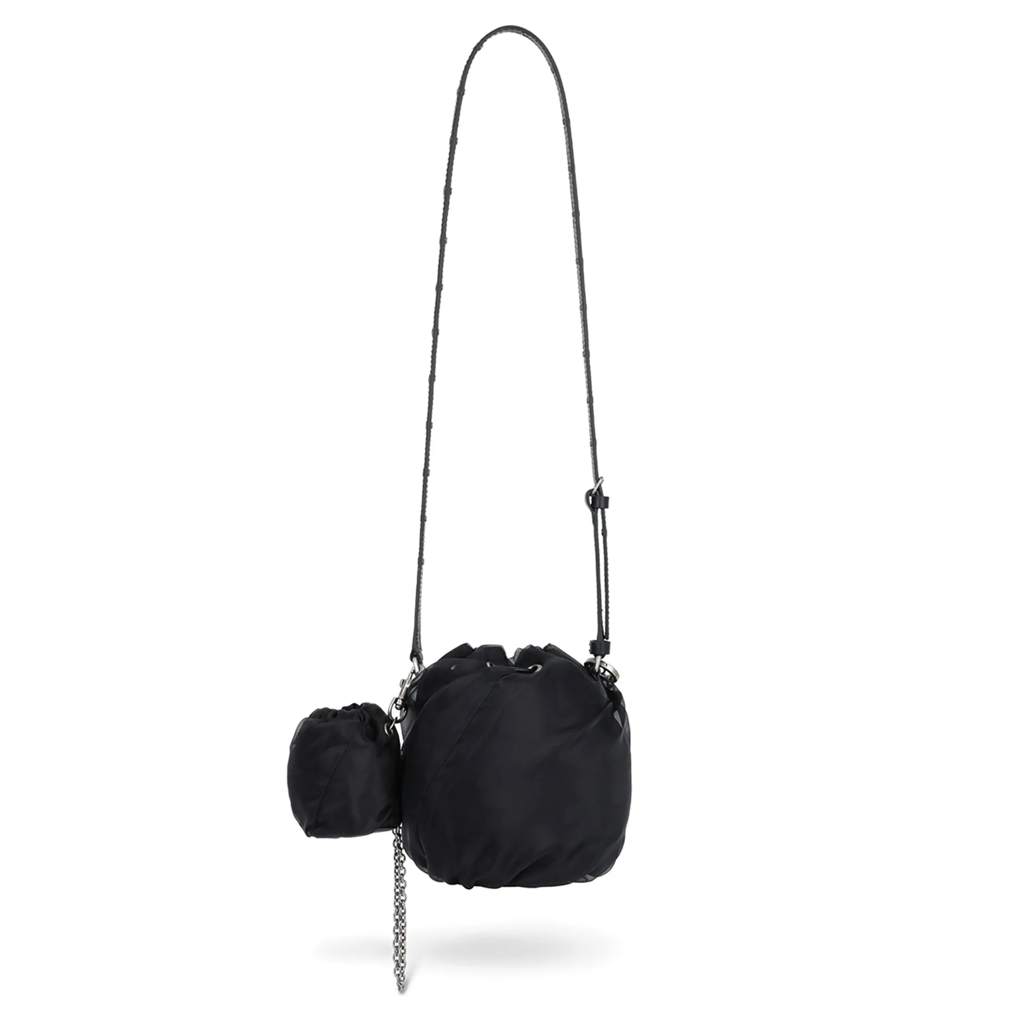 SMALL ORGANZA DUMPLING BAG / BLACK