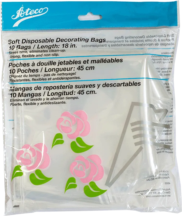 Soft disposable piping bags 10pc 45cm -4685