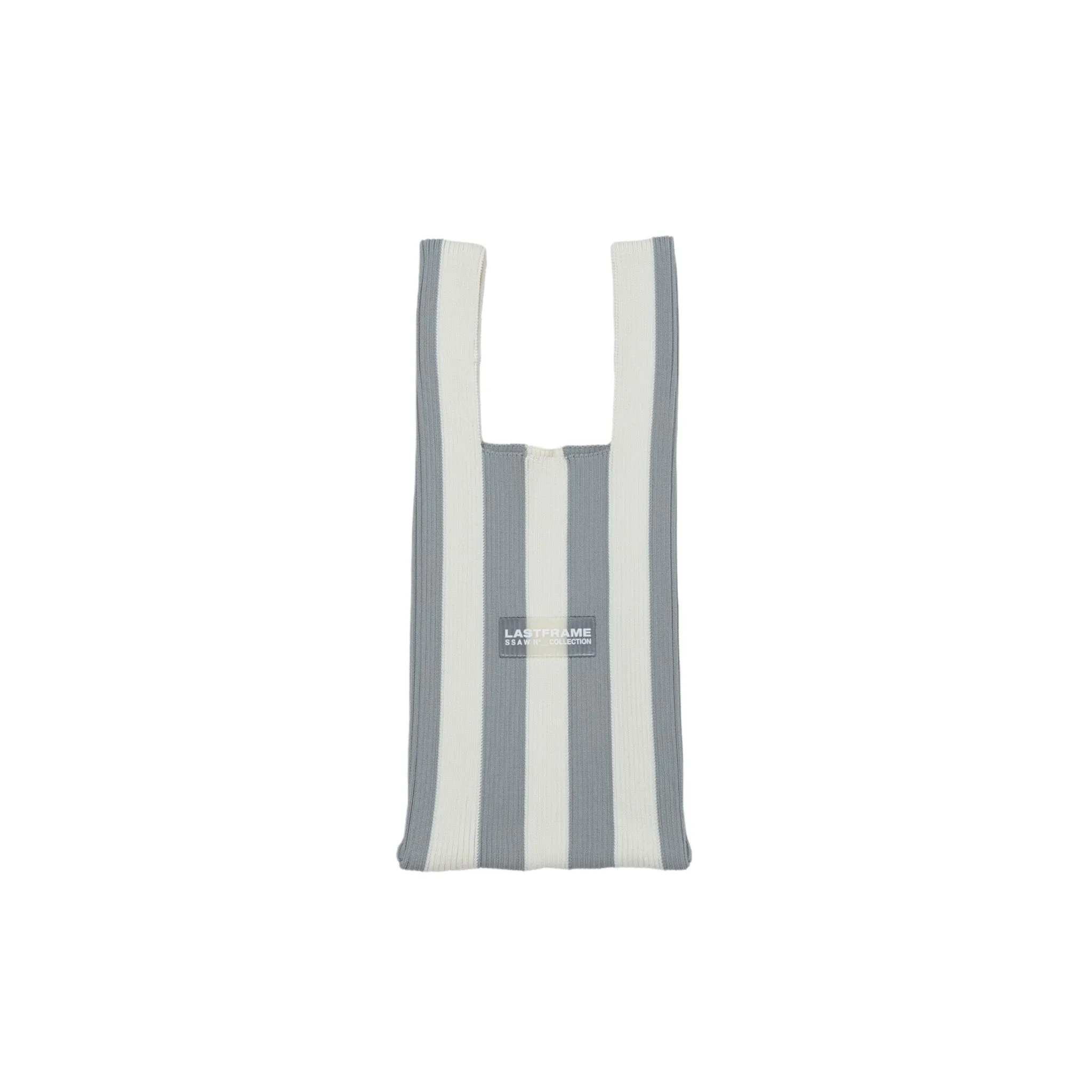 STRIPE MARKET BAG SMALL / GRAYxIVORY