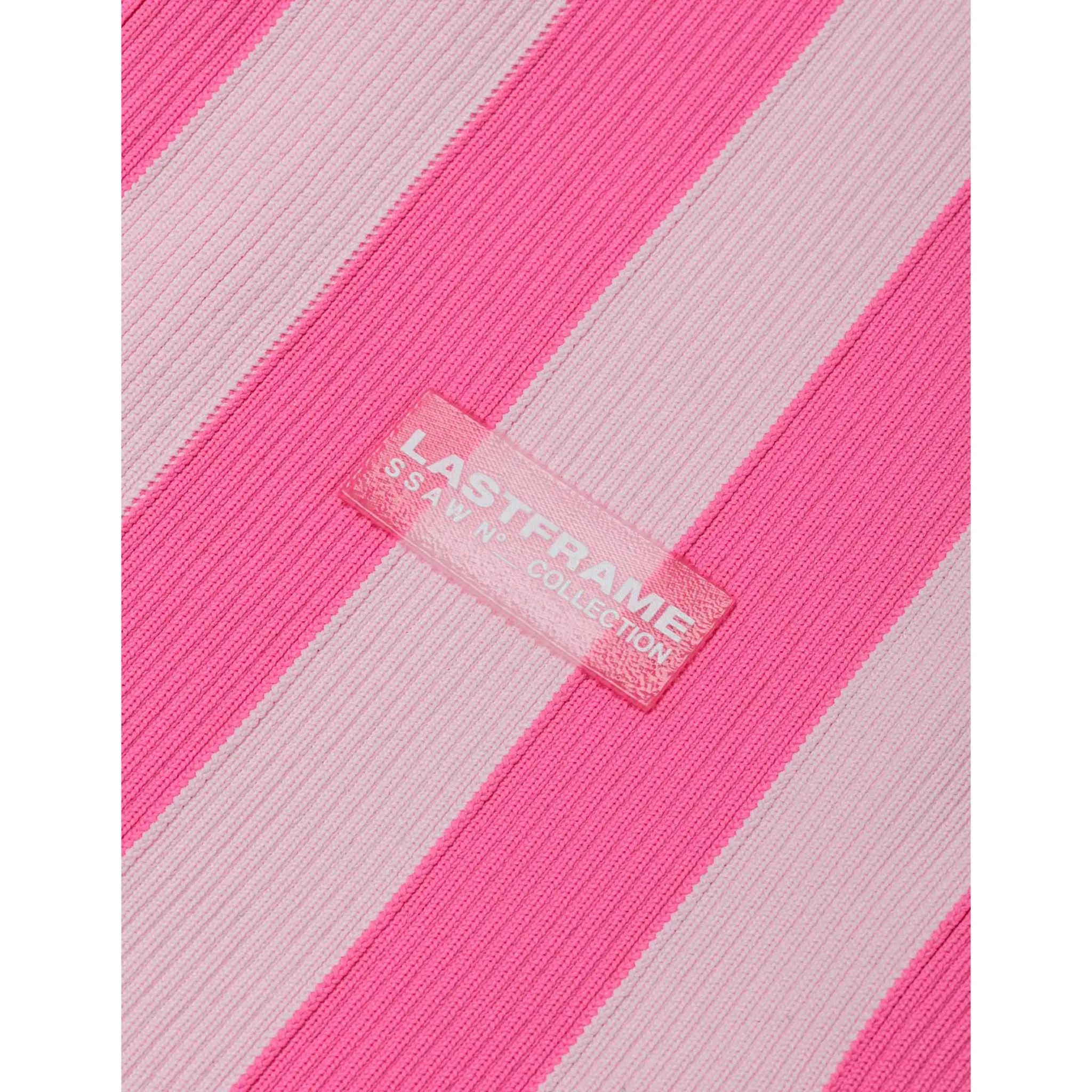STRIPE MARKET BAG SMALL / NEON PINKxLIGHT PINK