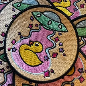 UFO Rubber Ducky Iron On Patch