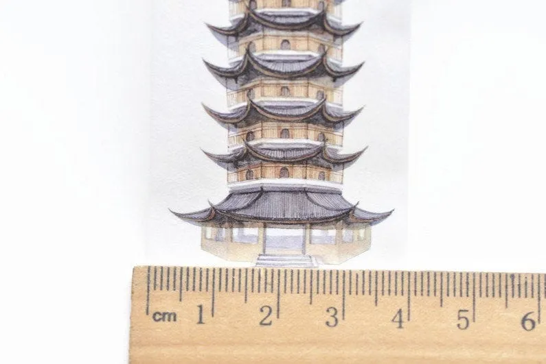 Vintage House Washi Tape Wide Tower Masking Tape Scrapbooking Supply 40mm wide x 3M Roll A12188