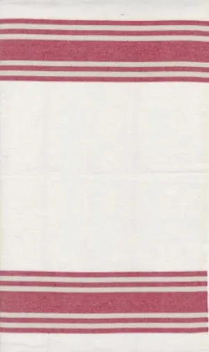 Vintage Look Cream with Red Stripes Toweling