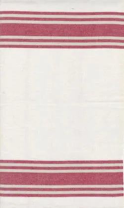 Vintage Look Cream with Red Stripes Toweling