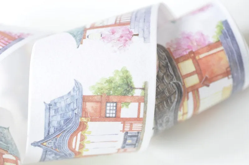 Vintage Pavilion Washi Tape Lined Journal Tape 45mm wide x 3 Meters Roll A12846
