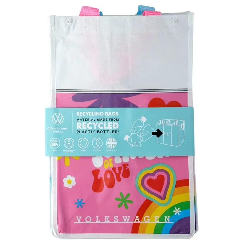 Volkswagen VW T1 Camper Recycling Bags - Set of 3 Surf Adventure & Summer Love Design
