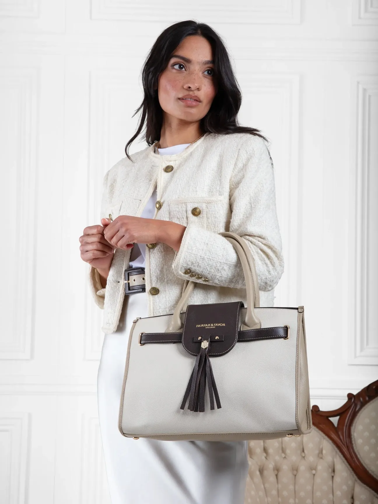 Windsor Neutral Tri Colour Handbag
